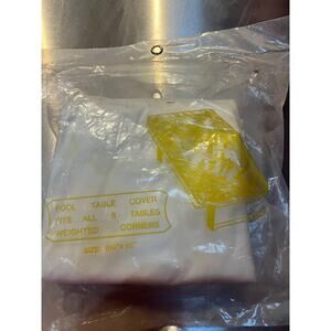 8 Ft Pool Table Cover 109x65 Vinyl Plastic Weighted Corners White New